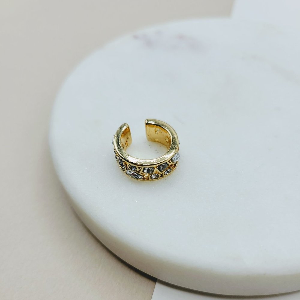 5 for $25 Gold Color Rhinestone Ear Cuff Earring - Picture 5 of 8